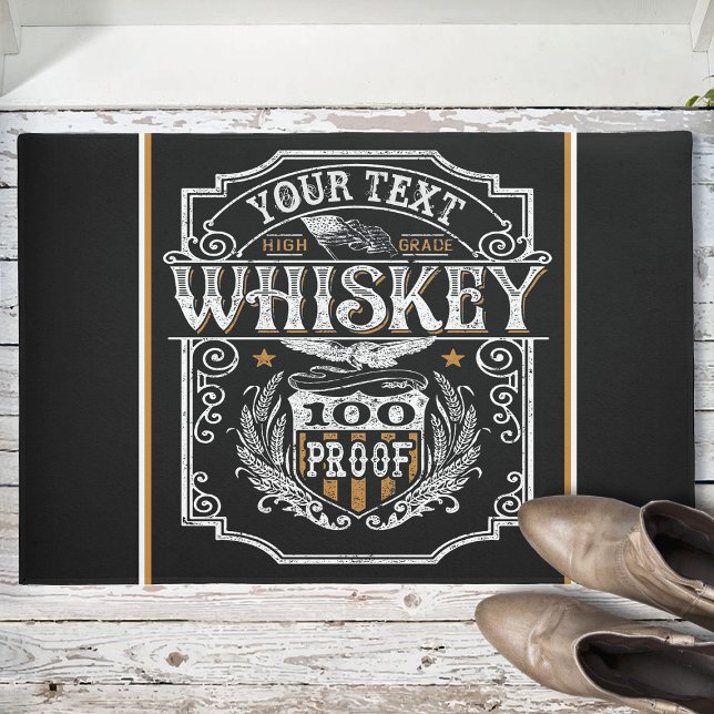 Personalised NAME Old West Whiskey Brewery Bar Doormat (Creator Uploaded)