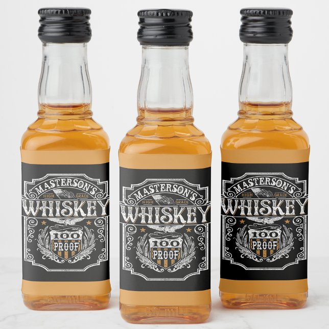 Personalised NAME Old West Whiskey Brewery Bar Liquor Bottle Label (Creator Uploaded)