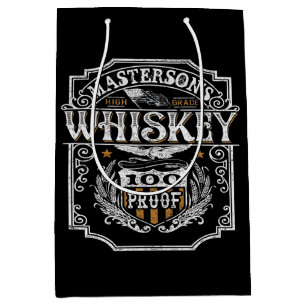 Personalised NAME Old West Whiskey Brewery Bar Medium Gift Bag
