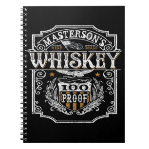 Personalised NAME Old West Whiskey Brewery Bar Notebook