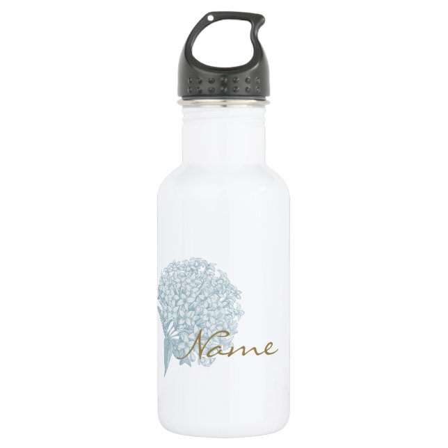 Personalised Name on Hydrangea 532 Ml Water Bottle (Front)