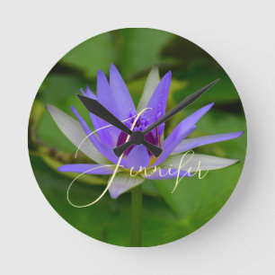 Personalised Name on Lovely Water Lily Wall Clock