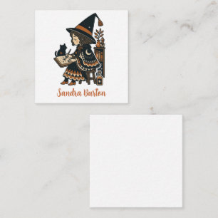 Personalised Name or Text with Studying Witch Enclosure Card