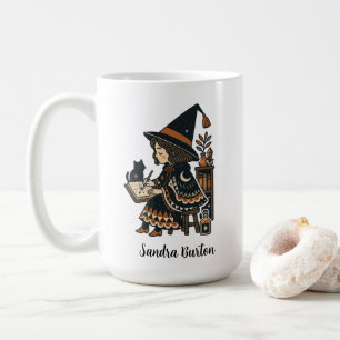 Personalised Name or Text with Witch Studying Coffee Mug