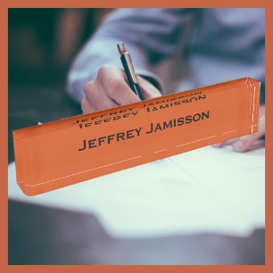 Personalised Name Orange Acrylic Nameplate