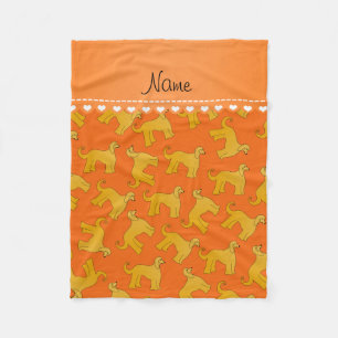Personalised name orange afghan hound dogs fleece blanket