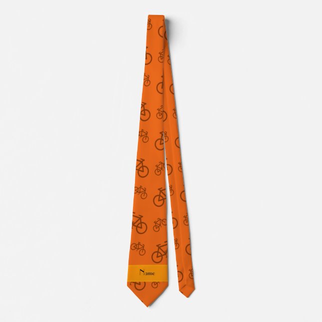 Personalised name orange bicycles tie (Front)