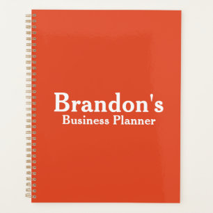 Personalised Name Orange Business Planner