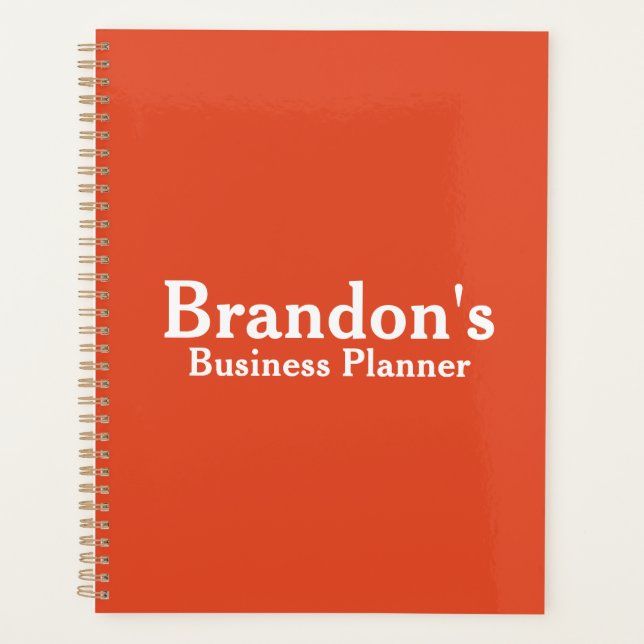 Personalised Name | Orange Business Planner (Front)