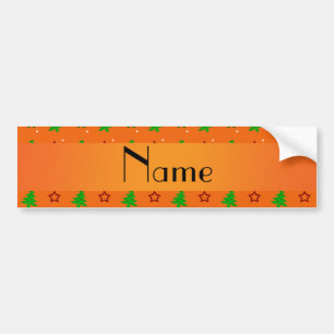 Personalised name orange christmas stars bumper sticker