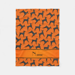 Personalised name orange doberman pinschers fleece blanket