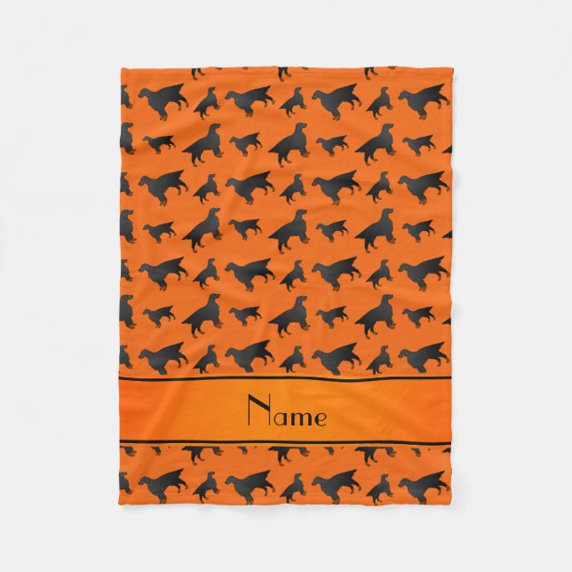 Personalised name orange gordon setter dogs fleece blanket (Front)