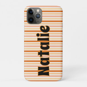 Personalised Name ORANGE LINE STRIPES iPhone 11 Pro Case