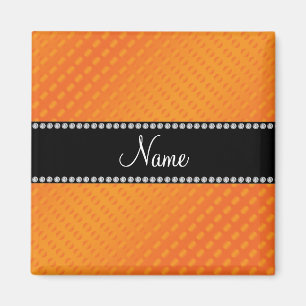 Personalised name orange polka dots magnet