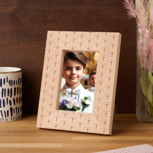 Personalised Name Palm Cross Christening Baptismal Etched Frames