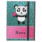 Personalised name panda cupcake turquoise glitter