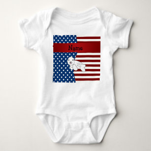 Personalised name Patriotic seal Baby Bodysuit