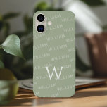 Personalised name patterned, Simple Monogram iPhone 16 Plus Case<br><div class="desc">This sleek iPhone 16 case offers a refined monogram pattern with a modern, minimalist touch. The design highlights your name in a clean, simple font, creating a personalised and stylish look. The first letter of your name is prominently displayed as a bold monogram, adding a touch of elegance to the...</div>