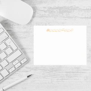 Personalised Name Peach Bubble Letter Post-it Notes