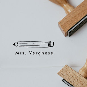 Personalised Name Pencil Rubber Stamp