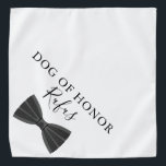 Personalised Name Pet Dog Bow Tie Wedding Bandana<br><div class="desc">A super cute wedding bandanna featuring a bow tie. Personalise with your dog's name and their honour role on your special day. Designed by Thisisnotme©</div>