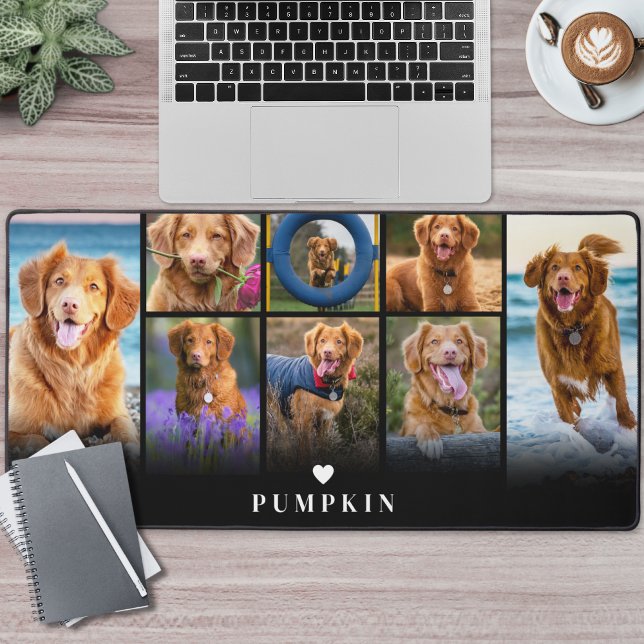 Personalised Name Pet Photo Collage Desk Mat (Personalized Name Pet Photo Collage Desk Mat)