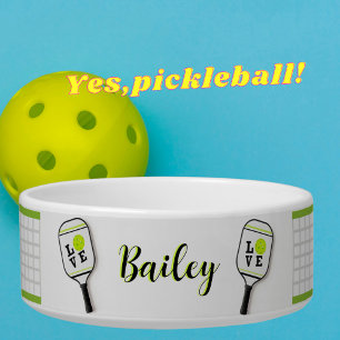 Personalised Name Pet Pickleball Theme  Bowl