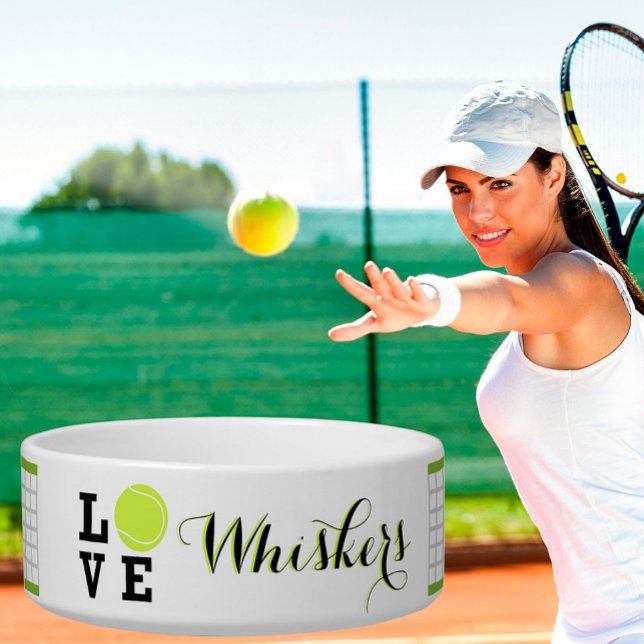 Personalised Name Pet Tennis Theme Bowl (Creator Uploaded)