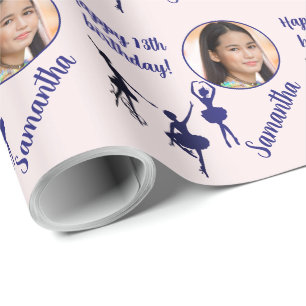 Personalised Name Photo Age Ballet Birthday Wrapping Paper