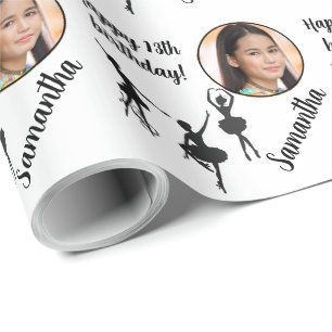 Personalised Name Photo Age Ballet Birthday Wrapping Paper