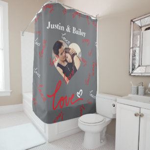Personalised Name Photo Love Shower Curtain. Curtain