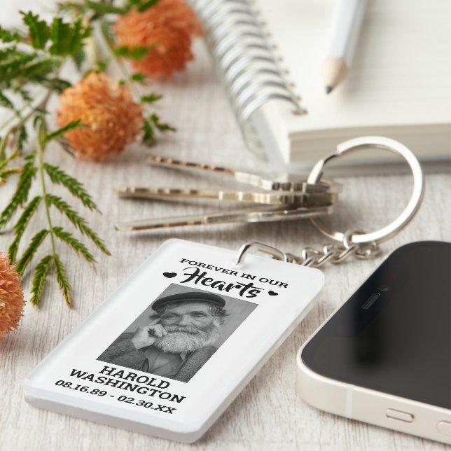 Personalised Name Photo Memorial Key Ring (Front Right)