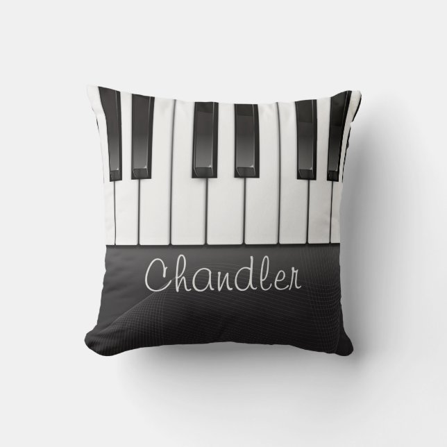 Personalised NAME Pianist Piano Keys Music Teacher Cushion (Front)