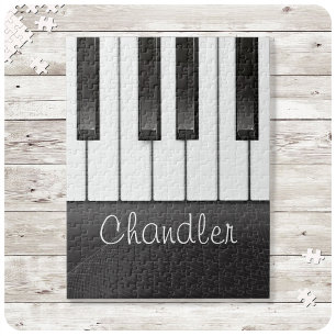 Personalised NAME Pianist Piano Keys Music Teacher Jigsaw Puzzle