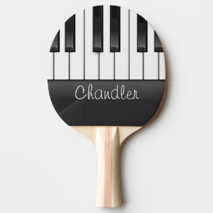 Personalised NAME Pianist Piano Keys Music Teacher Ping Pong Paddle