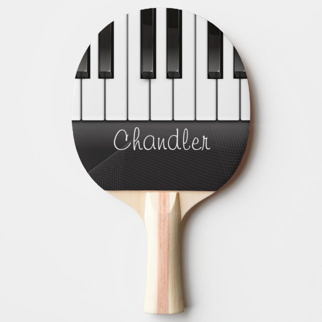 Personalised NAME Pianist Piano Keys Music Teacher Ping Pong Paddle (Front)