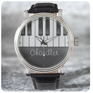 Personalised NAME Pianist Piano Keys Music Teacher Watch