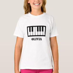 Personalised Name Pianist Piano Keys T-Shirt