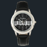 Personalised Name Piano Keyboard Musician's Watch<br><div class="desc">Personalised Name Piano Keyboard Musician's Watch</div>