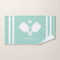 Personalised Name Pickleball Aqua Blue Stripes
