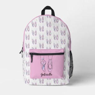 Personalised Name Pink Ballet Printed Backpack