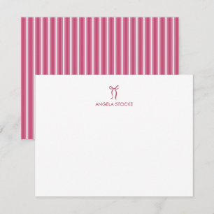 Personalised Name Pink Bow Card