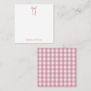 Personalised Name Pink Bow Card