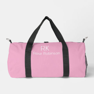 Personalised Name Pink Colour Stylish Minimal Gym Duffle Bag