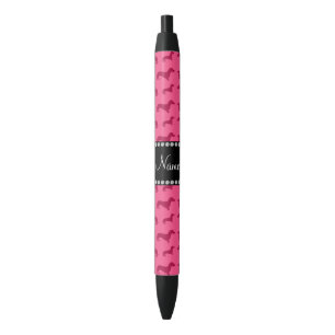Personalised name pink dachshunds black ink pen