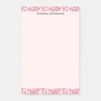 Personalised Name Pink Flamingo Tropical Pattern Post-it Notes