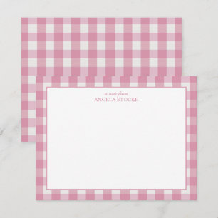 Personalised Name Pink Gingham Card