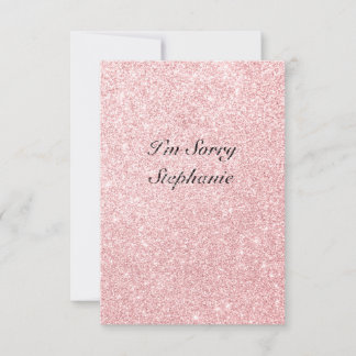 Personalised Name Pink Glitter I'm Sorry Card