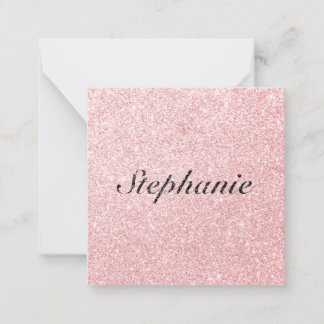 Personalised Name Pink Glitter Sparkle Style Card