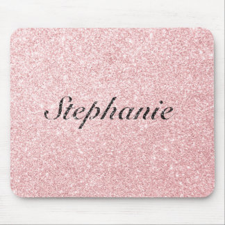 Personalised Name Pink Glitter Sparkle Style Mouse Pad